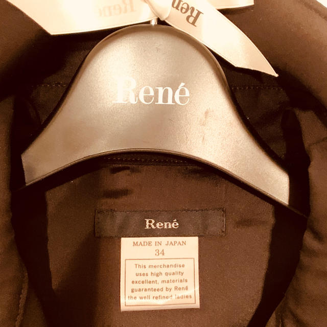 René(ルネ)の【Rene】美品・黒・5部袖・前あき・ブラウジング・ワンピース・34(36) レディースのワンピース(ひざ丈ワンピース)の商品写真