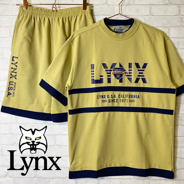 LYNX USA リンクス セットアップ スウェット ロゴ刺繍 半袖 ショーツ