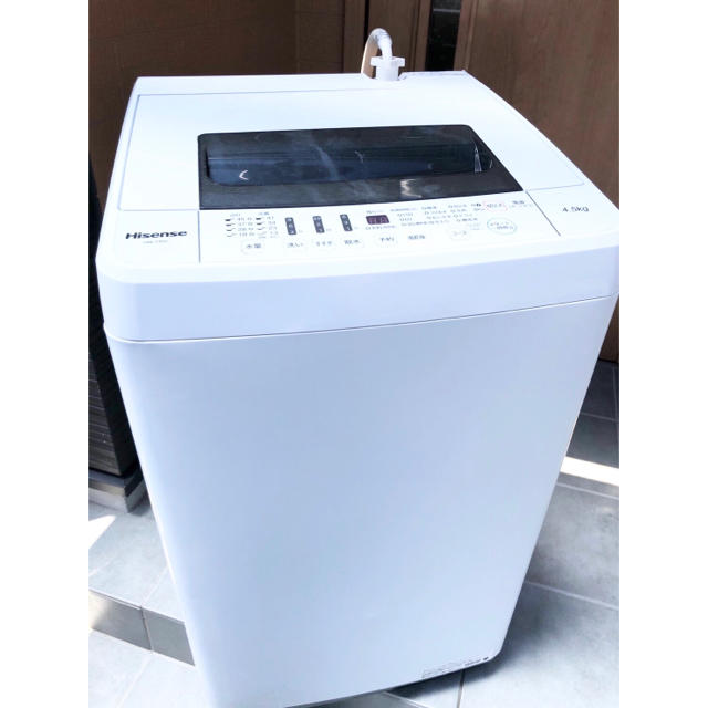 美品】2018年製 Hisense 4.5㌔ 全自動洗濯機 風乾燥機能付き 【即納&大
