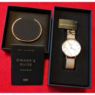 ダニエルウェリントン(Daniel Wellington)の★ダニエルウェリントン 32mmピンクゴールド/ホワイト+バングルSセット(腕時計)