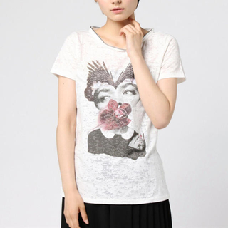 シスレー(Sisley)のSISLEY デヴォレ プリント ジップ デザインTシャツ(Tシャツ(半袖/袖なし))