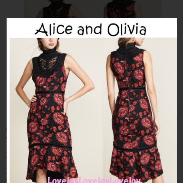 Alice+Olivia フローラル レース ワンピ ドレス - ひざ丈ワンピース