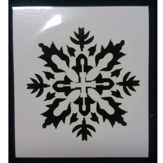 タトゥーシール ワンポイント 黒一色 ブラック 雪の結晶 スノーフレーク 十字架(その他)