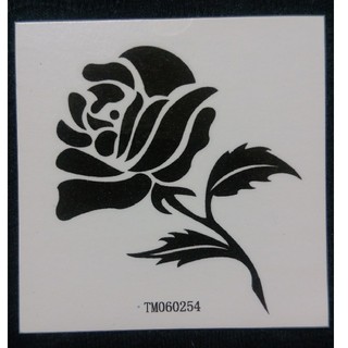 タトゥーシール ワンポイント 黒一色 ブラックローズ 黒い薔薇 バラ 花(その他)
