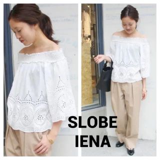 スローブイエナ(SLOBE IENA)のSLOBE IENA  刺繍レースオフショルブラウス(シャツ/ブラウス(半袖/袖なし))