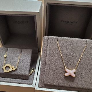 ショーメ(CHAUMET)のショーメ　リアンネックレス　ピンクオパール　ダイヤ　BOX付き(ネックレス)