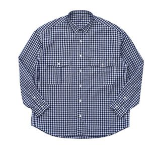 ポーター(PORTER)のPorter Classic ロールアップギンガムチェックシャツ ネイビー(シャツ)