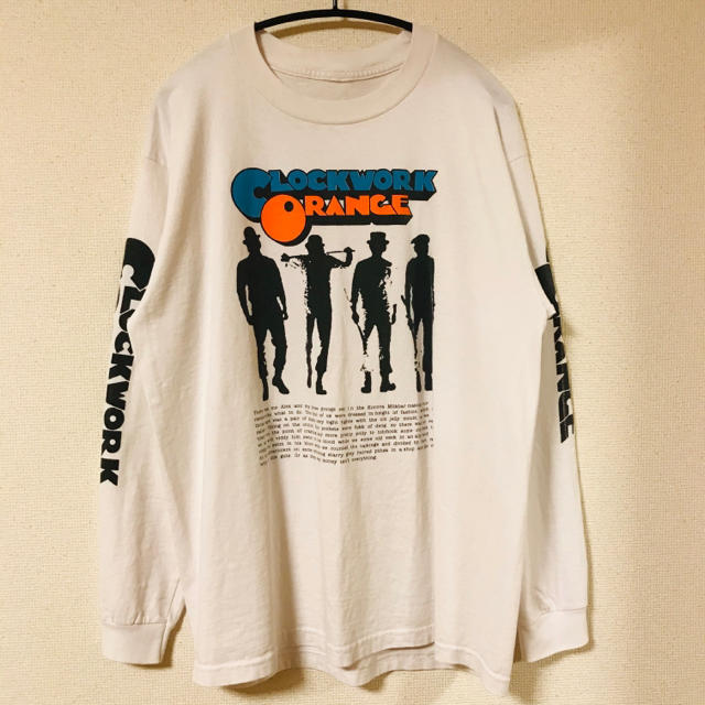 90s 時計仕掛けのオレンジ　映画　　Tシャツ　ロンT  袖プリント　白