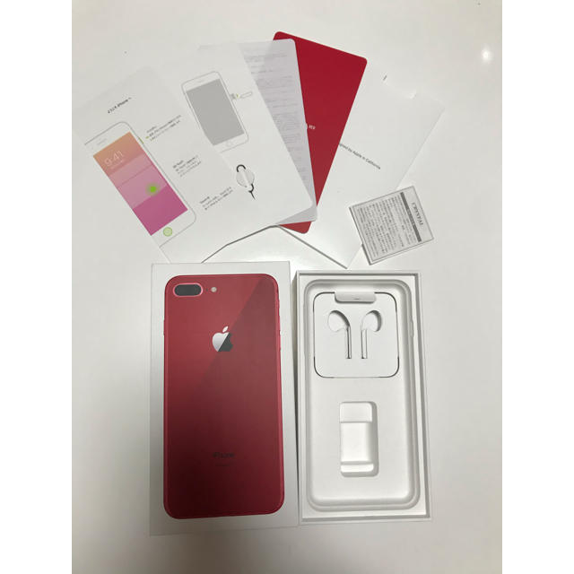 iPhone8plus 空箱 ステッカー（Red 256GB） スマホ/家電/カメラのスマートフォン/携帯電話(その他)の商品写真