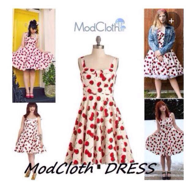 ModCloth(モドクロス)のモドクロス★さくらんぼワンピ レディースのワンピース(ひざ丈ワンピース)の商品写真