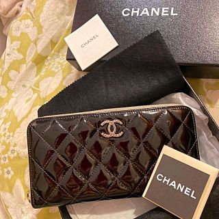 シャネル(CHANEL)のシャネル　ラウンドジップ　長財布　パテント　財布(財布)