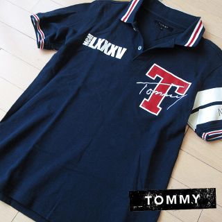 トミー(TOMMY)の美品 Mサイズ TOMMY トミー メンズ 半袖ポロシャツ ネイビー(ポロシャツ)