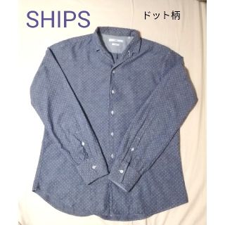 シップス(SHIPS)のSHIPS シップス ドット柄 長袖シャツ 厚手 Lサイズ(シャツ)