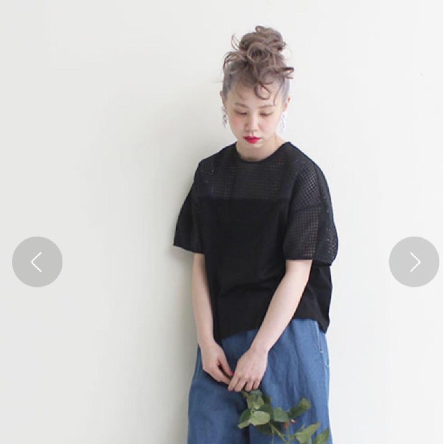 Dot&Stripes CHILDWOMAN(ドットアンドストライプスチャイルドウーマン)のドット&ストライプス チャイルドウーマン パフスリーブブラウス ネイビー レディースのトップス(シャツ/ブラウス(半袖/袖なし))の商品写真