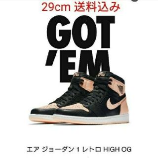 ナイキ(NIKE)の国内正規品 29cm AIR JORDAN 1 OG BLACK/PINK(スニーカー)