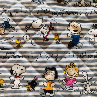 スヌーピー(SNOOPY)のSNOOPY、ミニオン、ラインキャラクターのキィルティング生地3枚セット(生地/糸)