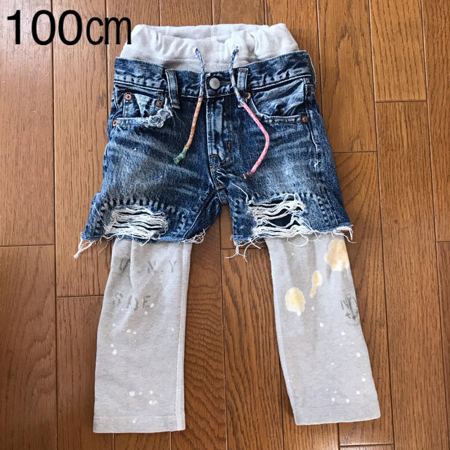 DENIM DUNGAREE(デニムダンガリー)のデニムダンガリーのレイヤードパンツ　100㎝ キッズ/ベビー/マタニティのキッズ服男の子用(90cm~)(パンツ/スパッツ)の商品写真