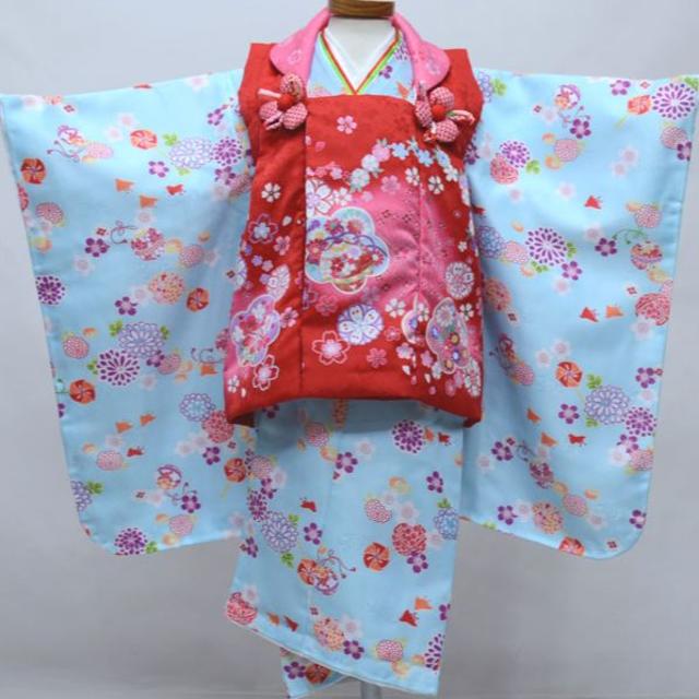 七五三 三歳 女児 被布着物フルセット 百花繚乱 NO33264 七五三 三歳 女児 被布着物フルセット 百花繚乱 NO33264