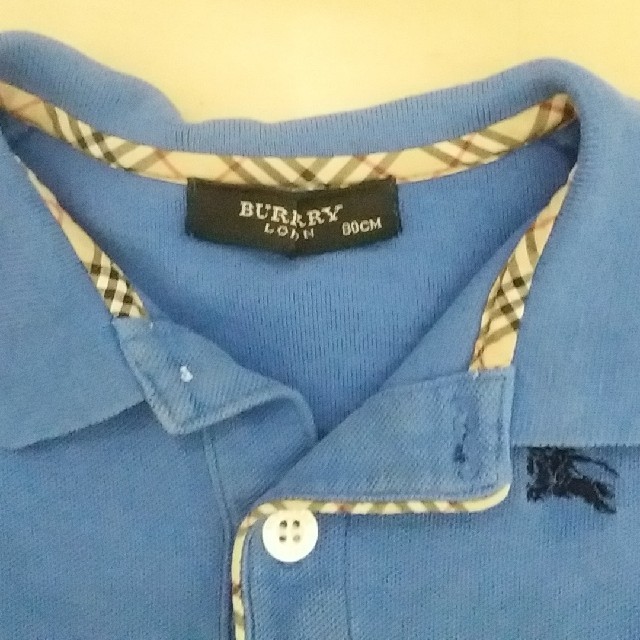 BURBERRY(バーバリー)のバーバリー  青色ポロシャツ  80サイズ キッズ/ベビー/マタニティのベビー服(~85cm)(シャツ/カットソー)の商品写真