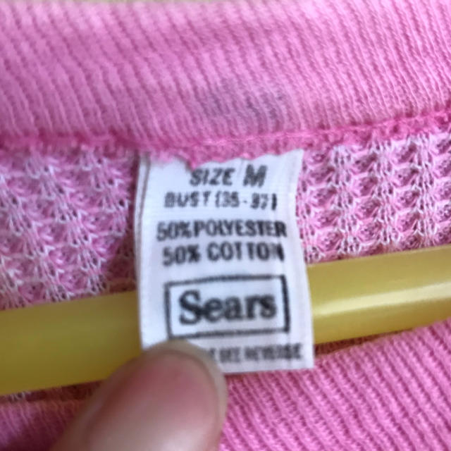 HYSTERIC GLAMOUR(ヒステリックグラマー)のSEARS 70s  希少過激文字プリントサーマル ワッフルカットソー レディースのトップス(カットソー(長袖/七分))の商品写真