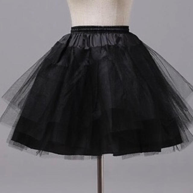 パニエ ブラック 3段 チュール ワンサイズ 45cm レディースのスカート(その他)の商品写真