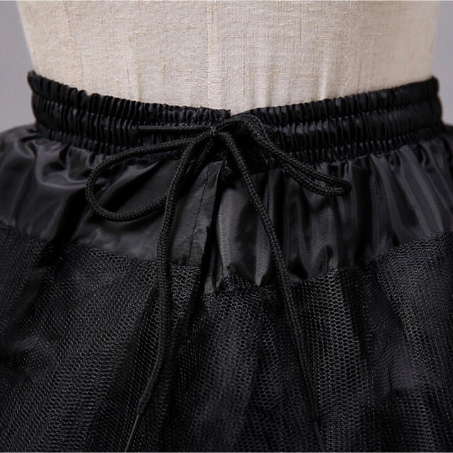 パニエ ブラック 3段 チュール ワンサイズ 45cm レディースのスカート(その他)の商品写真