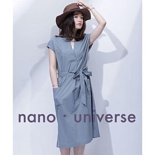 ナノユニバース(nano・universe)の【nano・universe】アウトポケットコットンタックワンピース(ひざ丈ワンピース)