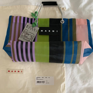 マルニ(Marni)の 美品 MARNI FLOWER CAFE ストライプバッグミニ(トートバッグ)