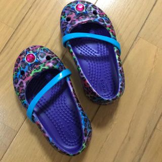 クロックス(crocs)の（中古・美品）クロックス　キラキラ　カラフル　C5  13cm  状態良(サンダル)