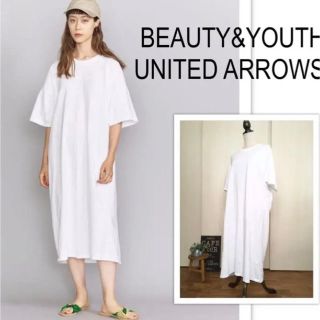 ビューティアンドユースユナイテッドアローズ(BEAUTY&YOUTH UNITED ARROWS)の最終価格！STAR&STRIPE ロングワンピース Tシャツワンピ(ロングワンピース/マキシワンピース)