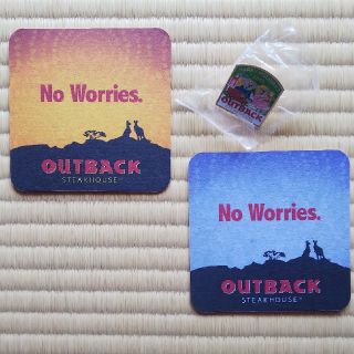 OUTBACKSTAKEHOUSEコースター&ピンバッジ(バッジ/ピンバッジ)