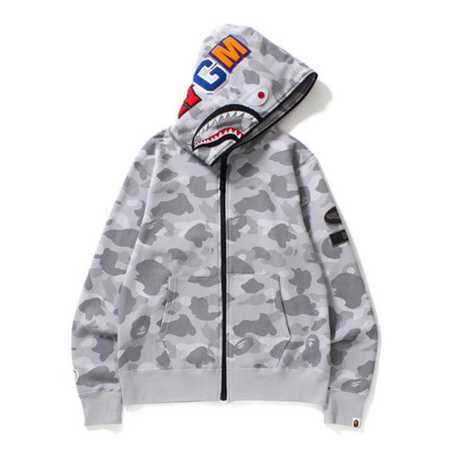 メンズBAPE Dot Camo Shark Wide Full Zip Hoodie