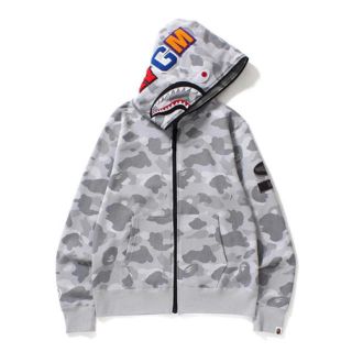 アベイシングエイプ(A BATHING APE)のBAPE Dot Camo Shark Wide Full Zip Hoodie(パーカー)