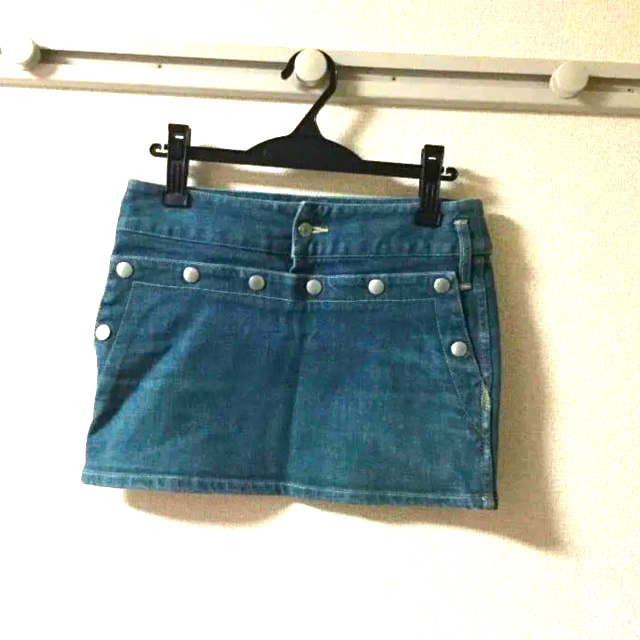 X-girl(エックスガール)のX-GIRL エックスガール デニムミニスカート レディースのスカート(ミニスカート)の商品写真