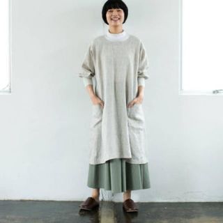 ムジルシリョウヒン(MUJI (無印良品))のKURASHI&Trips クラシアンドトリップス 　２WAYリネンかっぽう着(ロングワンピース/マキシワンピース)