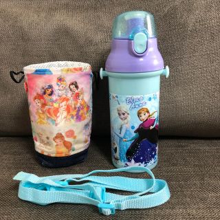 アナトユキノジョオウ(アナと雪の女王)のスケーター アナ雪 ダイレクトボトル水筒480ml プリンセスカバー付き(水筒)