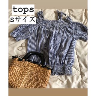 チャオパニック(Ciaopanic)のトップス　ストライプシャツ　夏服　夏トップス　コットン　Sサイズ(シャツ/ブラウス(半袖/袖なし))