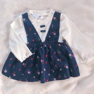 アカチャンホンポ(アカチャンホンポ)の新品　子供服　レイヤード風ワンピース　長袖(ワンピース)