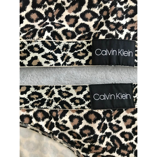 Calvin Klein(カルバンクライン)の☆最終値下げ☆カルバンクライン　上下セット　Mサイズ　レオパード　新品未使用 レディースの下着/アンダーウェア(ブラ&ショーツセット)の商品写真