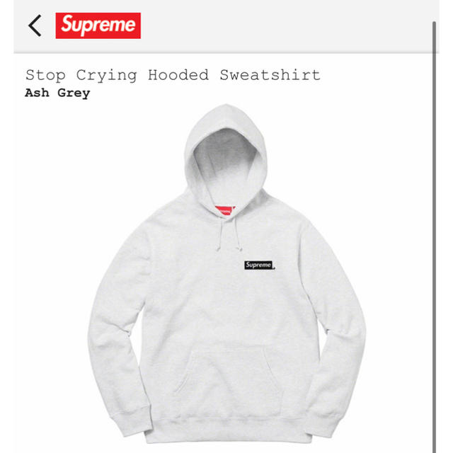 Supreme Stop Crying Hooded Sweatshirt