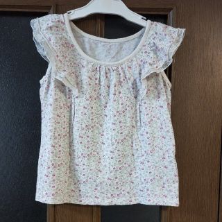 ユニクロ(UNIQLO)の【同梱50円】UNIQLO☆キッズ　フリル　小花柄　タンクトップ　Tシャツ(Tシャツ/カットソー)