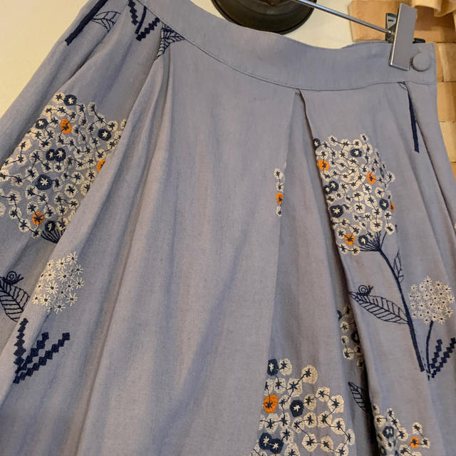 marble SUD マーブルシュッド アジサイ 刺繍 スカート　ブルー人気完売