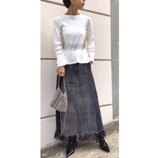 アメリヴィンテージ(Ameri VINTAGE)のRAGGED DENIM SKIRT  Ameri vintage デニムスカー(ロングスカート)