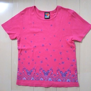 ミッキーマウス(ミッキーマウス)のディズニー MICKEY コーラルピンク 半袖Tシャツ(Tシャツ(半袖/袖なし))