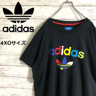 アディダス(adidas)の【激レア】アディダスオリジナルス☆マルチカラー　ビッグロゴ　ブラック半袖Tシャツ(Tシャツ/カットソー(半袖/袖なし))