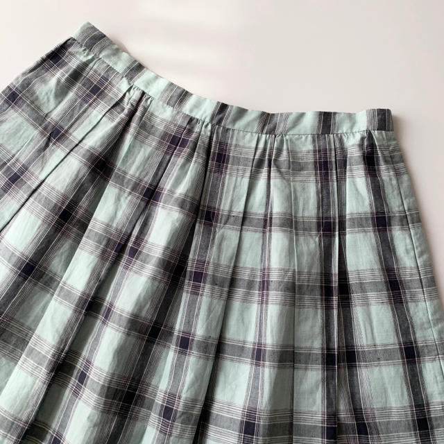 MARGARET HOWELL(マーガレットハウエル)の美品 マーガレットハウエル コットンリネン チェックスカート Ⅲ MHL. レディースのスカート(ひざ丈スカート)の商品写真