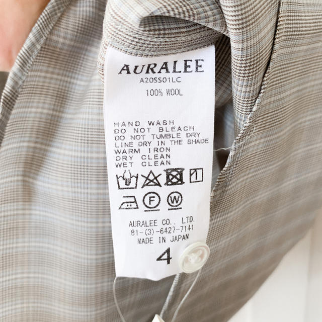 AURALEE SUPER LIGHT WOOL CHECK SHIRTS 4 3