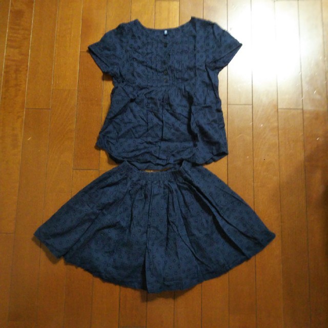 UNIQLO(ユニクロ)のユニクロ セットアップ キッズ/ベビー/マタニティのキッズ服女の子用(90cm~)(ブラウス)の商品写真