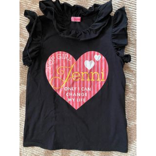 ジェニィ(JENNI)のシスタージェニー　黒フリルノースリーブ　150サイズ(Tシャツ/カットソー)