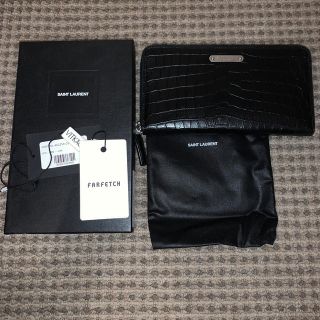 サンローラン(Saint Laurent)の土日限定価格！SAINT LAURENT　クロコ調ラウンドファスナーウォレット(長財布)